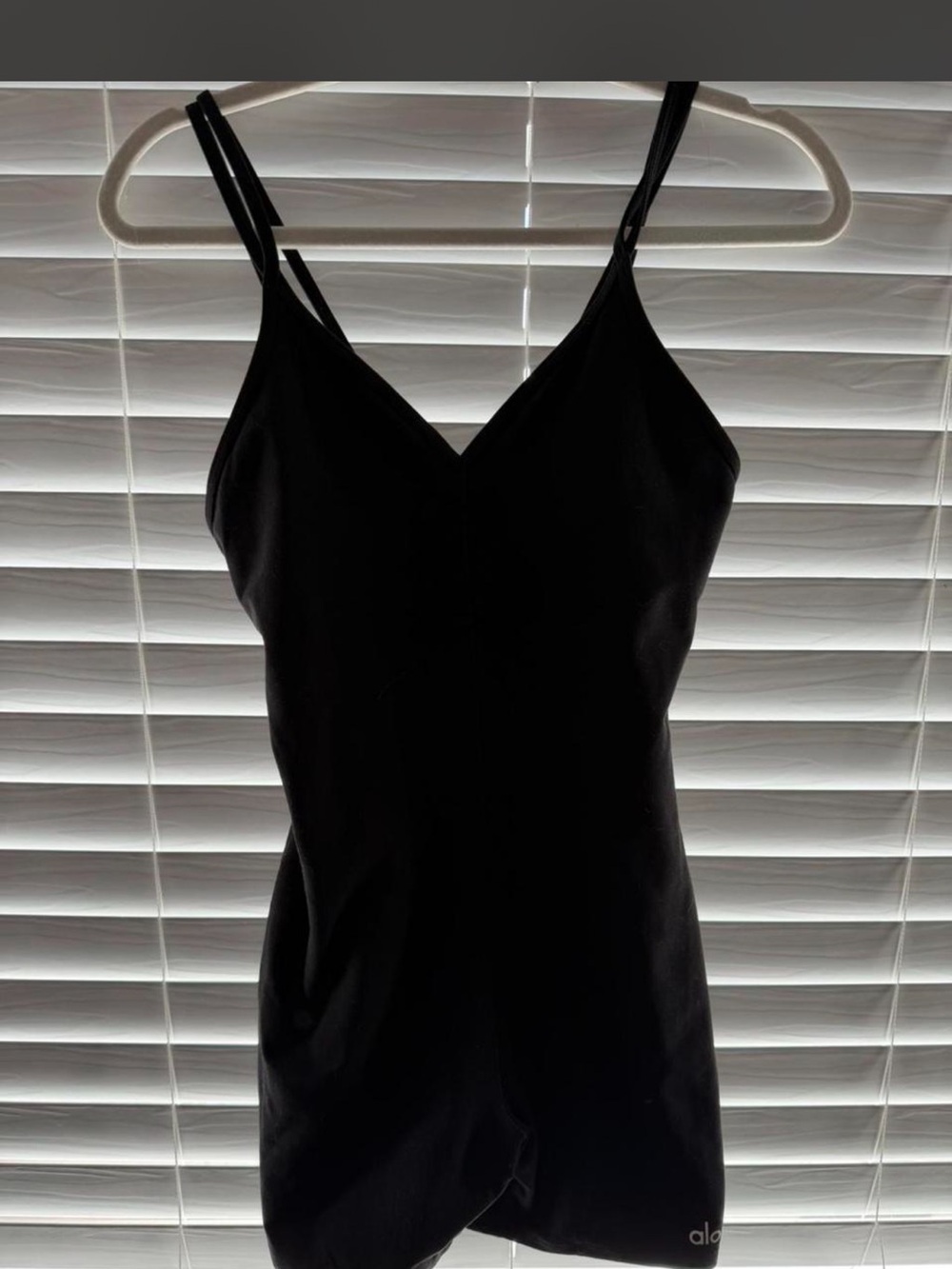 ALO Yoga Black Slim Fitted Jumpsuit Romper with Spaghetti Straps